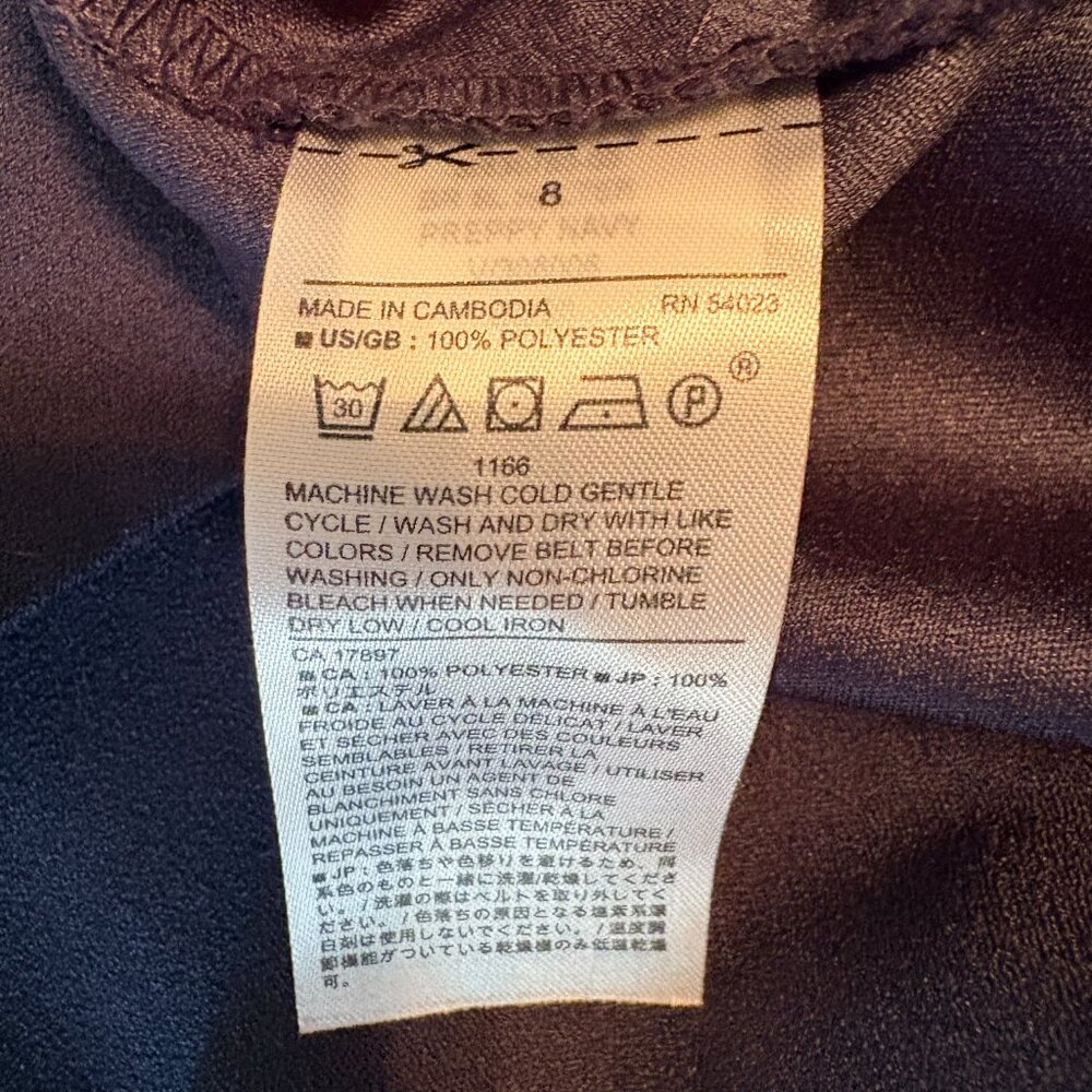 Banana Republic Navy Blue Wide Leg Jumpsuit Women’s 8 Sleeveless Minimalist - Picture 5 of 5